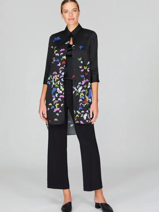 Flutter Print Georgette Long Collared Shirt