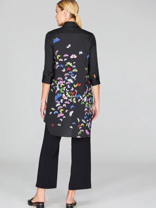 Flutter Print Georgette Long Collared Shirt