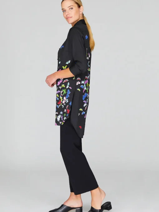 Flutter Print Georgette Long Collared Shirt