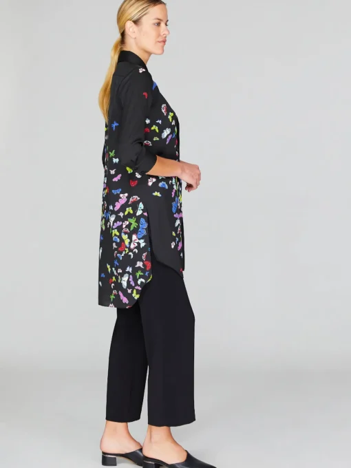 Flutter Print Georgette Long Collared Shirt