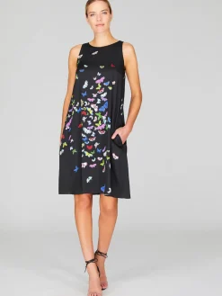 Flutter Print Georgette Short Trapeze Dress
