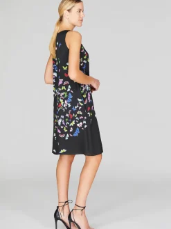 Flutter Print Georgette Short Trapeze Dress