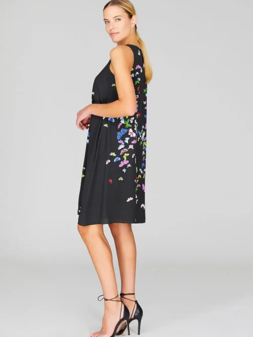Flutter Print Georgette Short Trapeze Dress