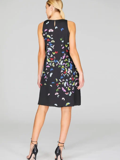 Flutter Print Georgette Short Trapeze Dress