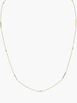 20" Gold Bar Diamond Bezel Station Chain
