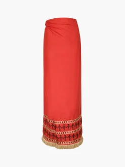 Guainia Linen Midi Skirt