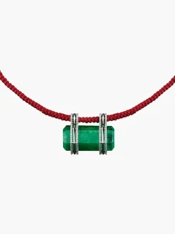 Hexagon Emerald & Diamonds Pendant
