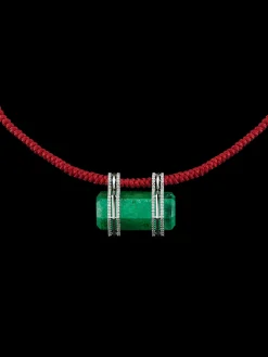 Hexagon Emerald & Diamonds Pendant