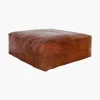 Idra Leather Ottoman Pouf