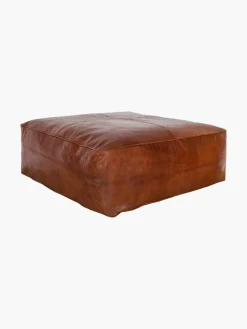 Idra Leather Ottoman Pouf