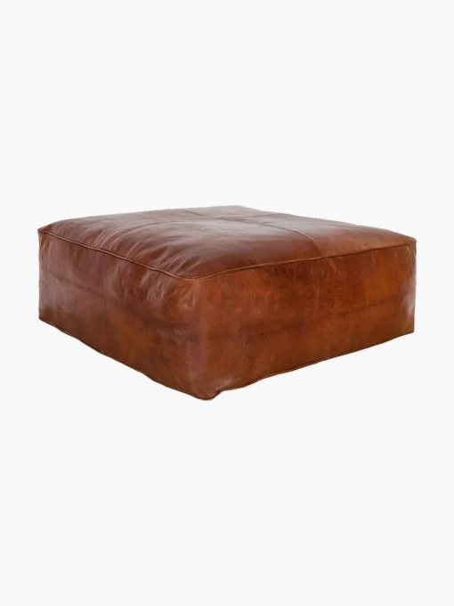 Idra Leather Ottoman Pouf