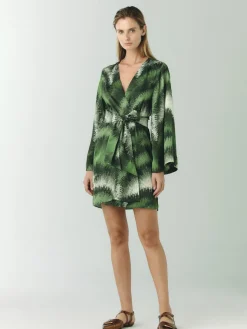 Joaquina Silk Jacquard Mini Kaftan
