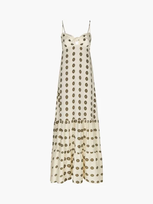 Julieta Silk Martellato Maxi Dress  