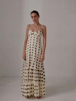 Julieta Silk Martellato Maxi Dress  
