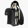Leather Bottle Bag with Pocket and Bottle
