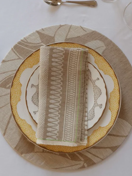 Linen Damask Cesta Set of 2 Linen Napkins