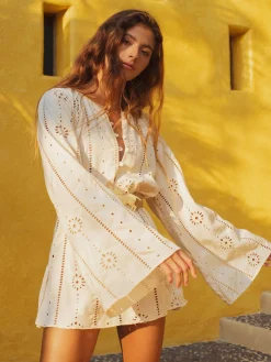 Lisa Cotton Eyelet Maxi Shirt