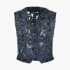 Luces Denim Hand Embroidered Vest