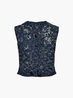 Luces Denim Hand Embroidered Vest