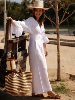 Marcial Handbag in Leather and Cana Flecha