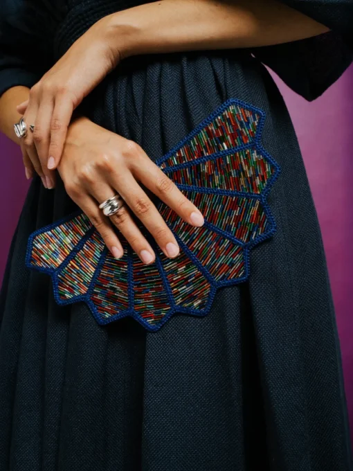 Multicolor Bugle Beads Fan
