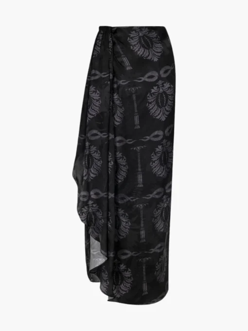 Myanmar Silk Jacquard Midi Skirt