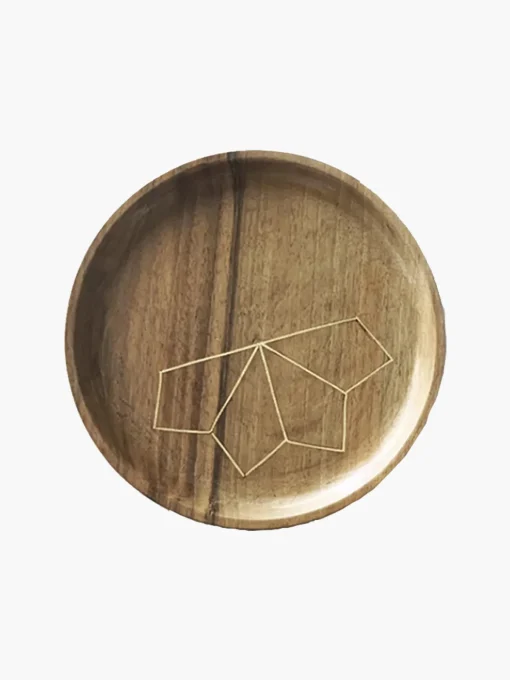 Najma Moroccan Wood and Brass Inlay Trays