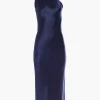 One Shoulder Bias Dress with Scarf