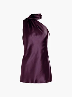 One Shoulder Bias Top With Scarf