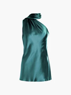 One Shoulder Bias Top With Scarf