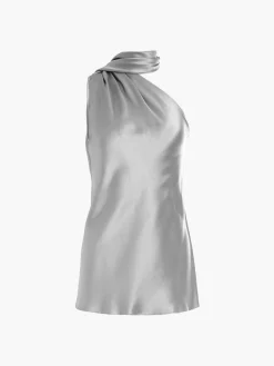 One Shoulder Bias Top With Scarf