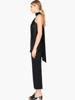 One Shoulder Bias Top With Scarf