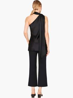 One Shoulder Bias Top With Scarf