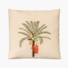 Palm Tree Embroidered Cushion Cover
