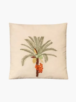 Palm Tree Embroidered Cushion Cover