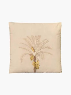 Palm Tree Embroidered Cushion Cover