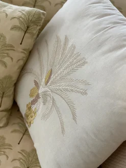 Palm Tree Embroidered Cushion Cover