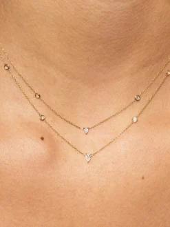 Pear Shaped Diamond Bezel Chain