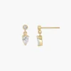 Pear Shaped Diamond Dangle Studs