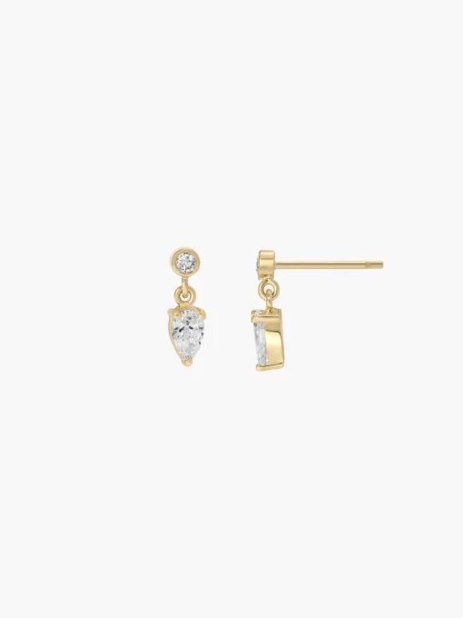Pear Shaped Diamond Dangle Studs