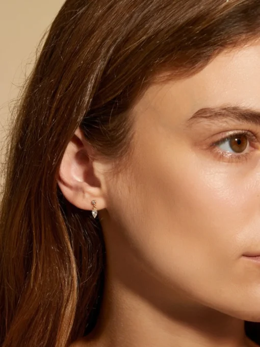 Pear Shaped Diamond Dangle Studs