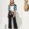 Pleat Sleeve Square Neck Blouse