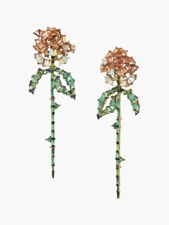 Rose and Stem Earrings