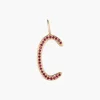 Ruby Pavé Raw Letter