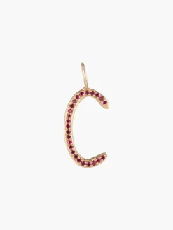 Ruby Pavé Raw Letter