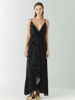 Sabina Silk Jacquard Midi Dress