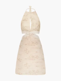 San Agustín Pleated Cotton Mini Dress