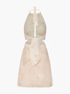 San Agustín Pleated Cotton Mini Dress