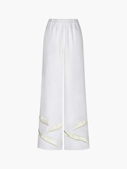 San Benito Embroidered Linen Pants