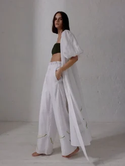 San Benito Embroidered Linen Pants